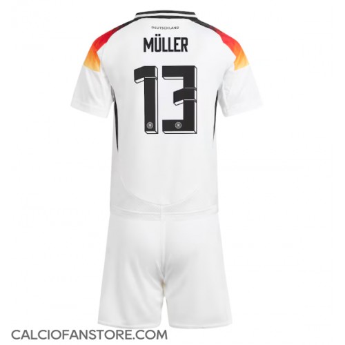 Maglia Calcio Germania Thomas Muller #13 Prima Divisa Bambino Europei 2024 Manica Corta (+ pantaloncini)